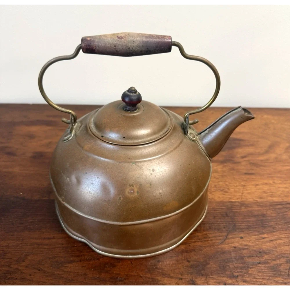 Vintage Revere Ware 1801 Copper Tea Kettle Rome NY Solid Copper Bottom 2 Qt